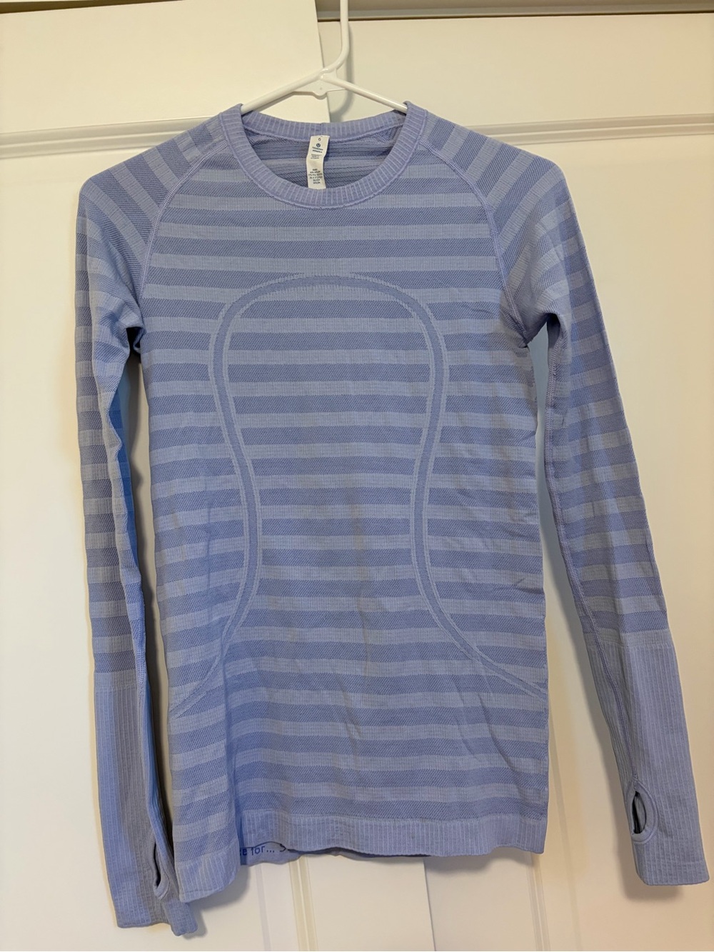 lululemon athletica Light Lavender Striped Long Sleeve Top
